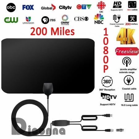 A51D Thin Flat Antenna HD High TV HDTV 1080P Sky Link Skylink Cable Style 50mile